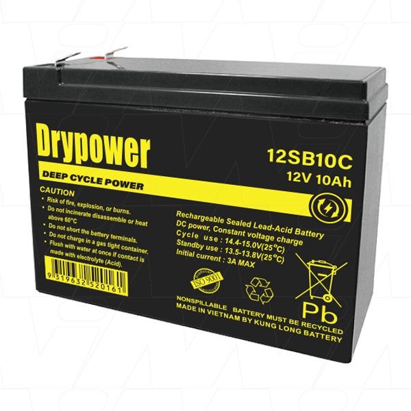 12SB10C 12V 10Ah sealed lead acid battery.
