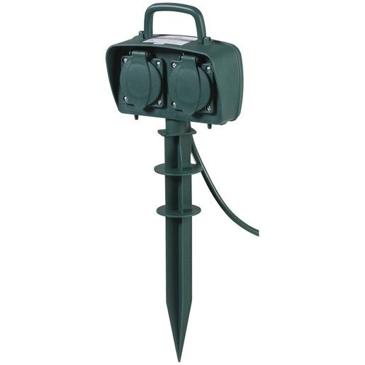 MS4097 PWR GARDEN STAKE 2 OUTLET IP44.