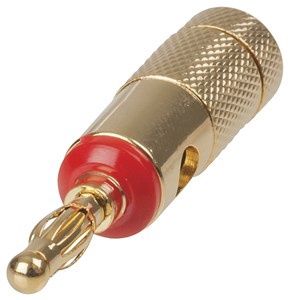 PP0426 PLG BANANA 4MM MTL GLD/RED