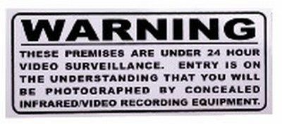 LA5107 LABEL - SURV WARNING SLV 80X40MM