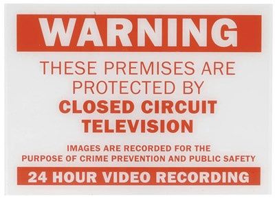 LA5114 SIGN WARNING CCTV ACRYLIC (210X297X1.5)