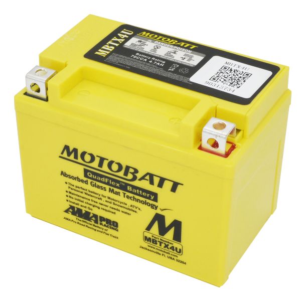 MBTX4U AGM Motorcycle Battery with Quadflex Technology
