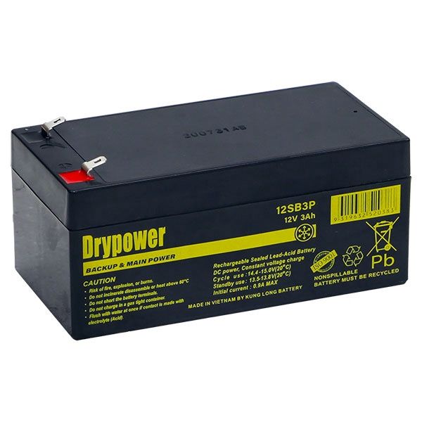 12SB3P Drypower 12V 3Ah Sealed Lead Acid Battery