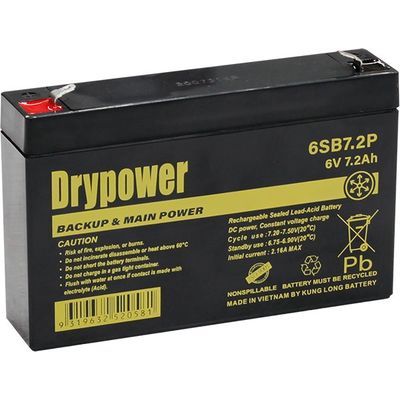 6SB7.2P Drypower 6V 7.2Ah Sealed Lead Acid Battery