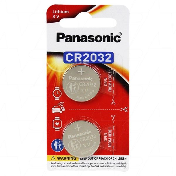 CR2032 BATT LITHIUM BTN 3V PK2 PANASONIC