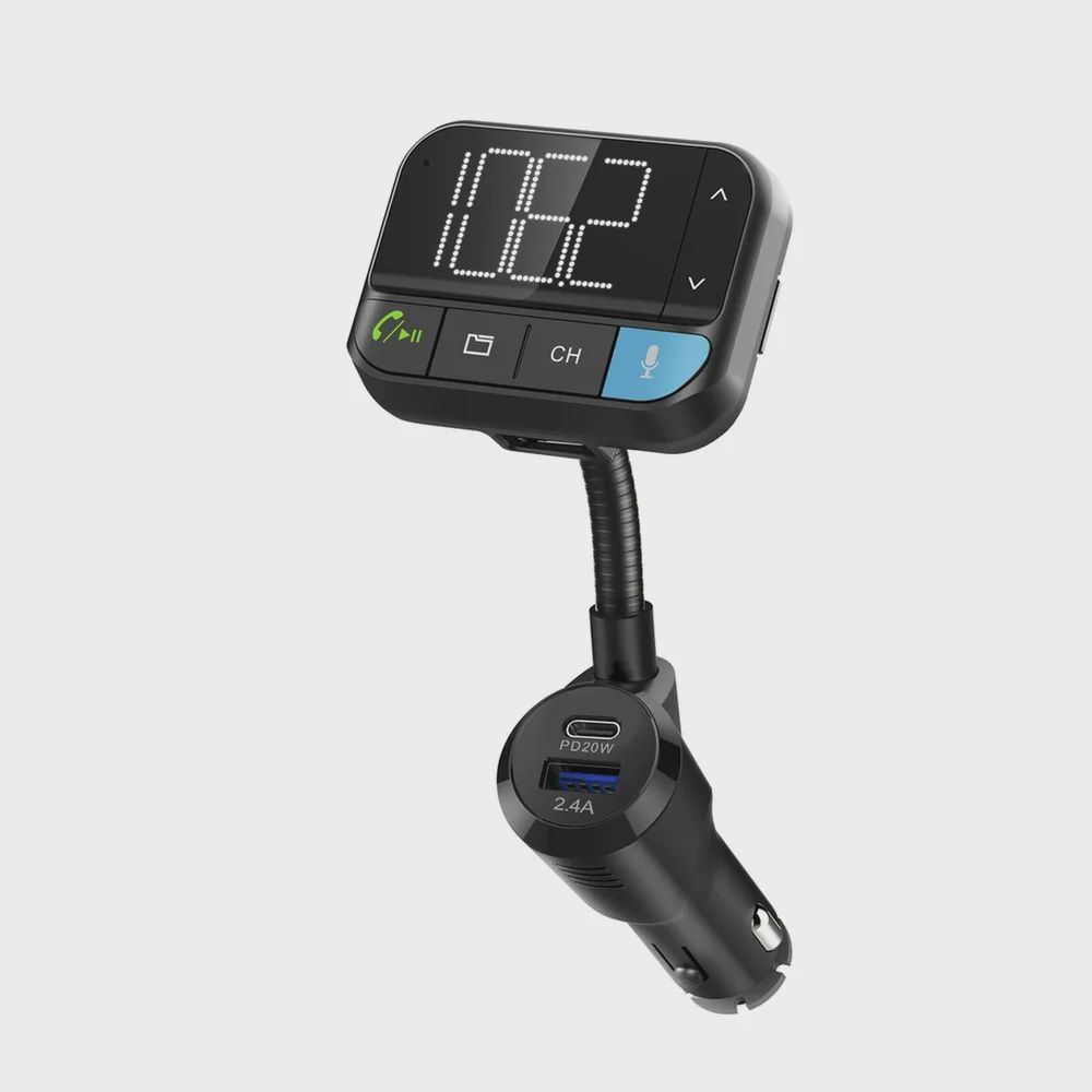 Digitech FM Transmitter with Voice Commands, Bluetooth, USB Type C Power Delivery 20W
