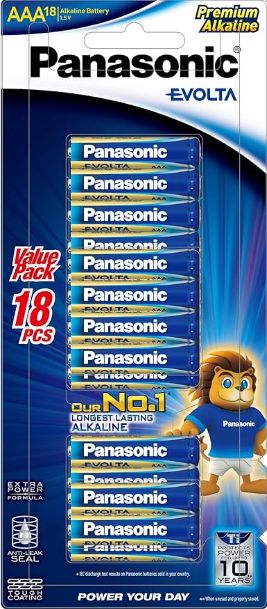 SB2918 - BATT ALK AAA PANASONIC EVOLTA PK18
