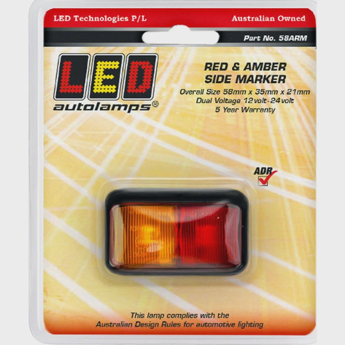 58ARM  -  RED &amp; AMBER SIDE MARKER LIGHT