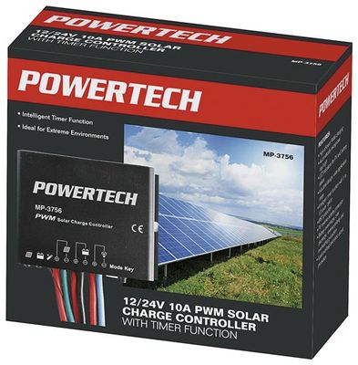 SOLAR CHG CTRL 12/24V 10A IP67 W/TIMER