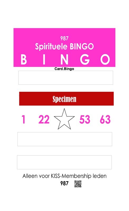 Spirituele bingo kaart - Alleen voor KISS-Members