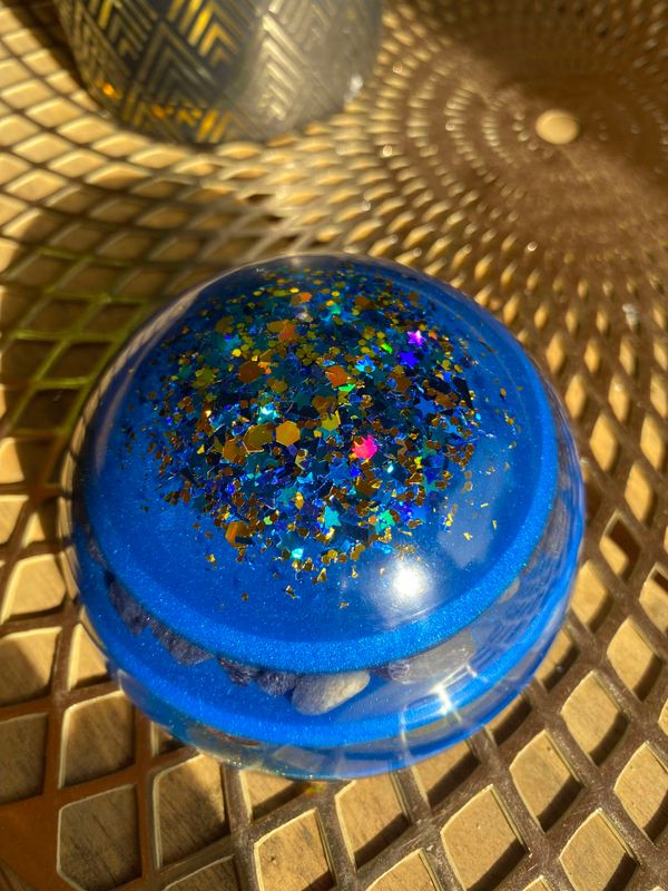 ORGONITE DOME L: BLEU SPARKLE