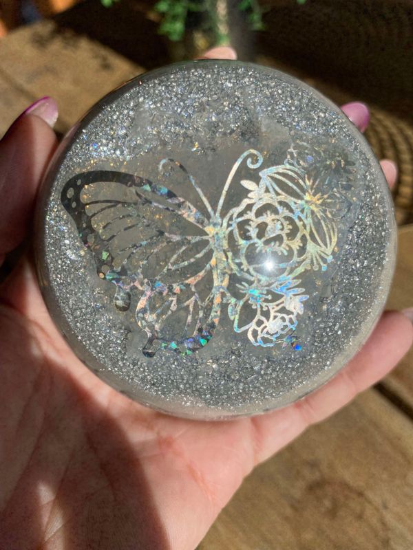 ORGONITE DOME L : BUTTERFLY SILVER