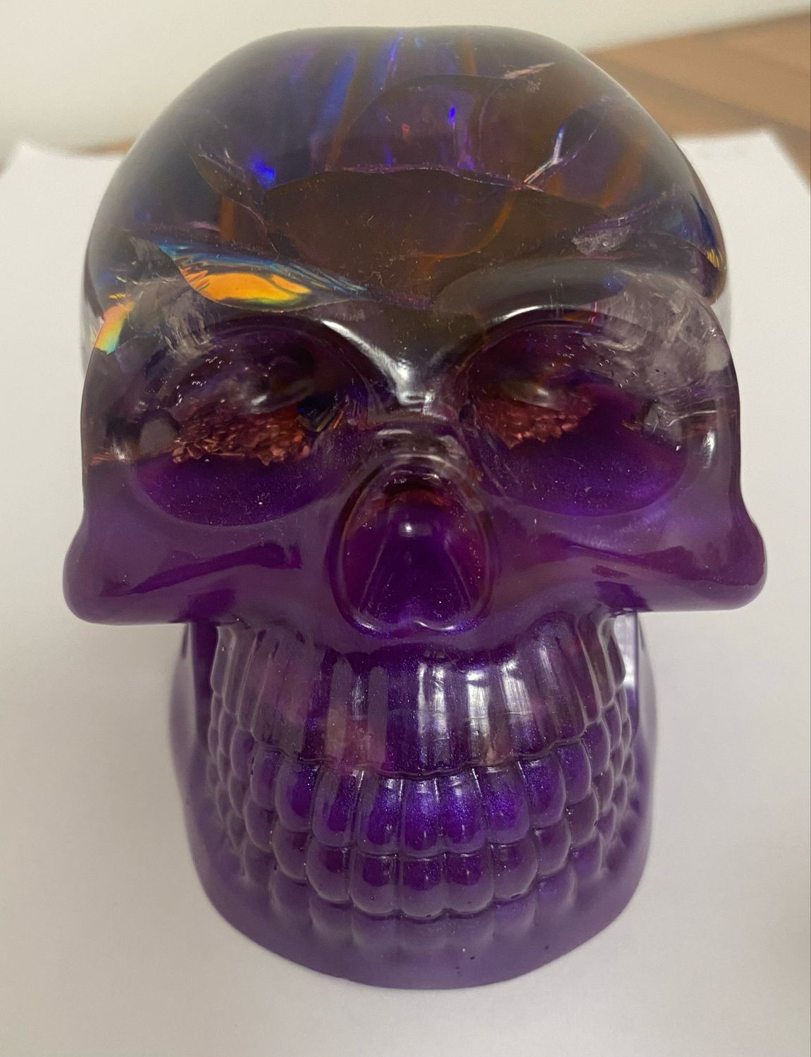 ORGONITE SKULL: PURPLE ROSE