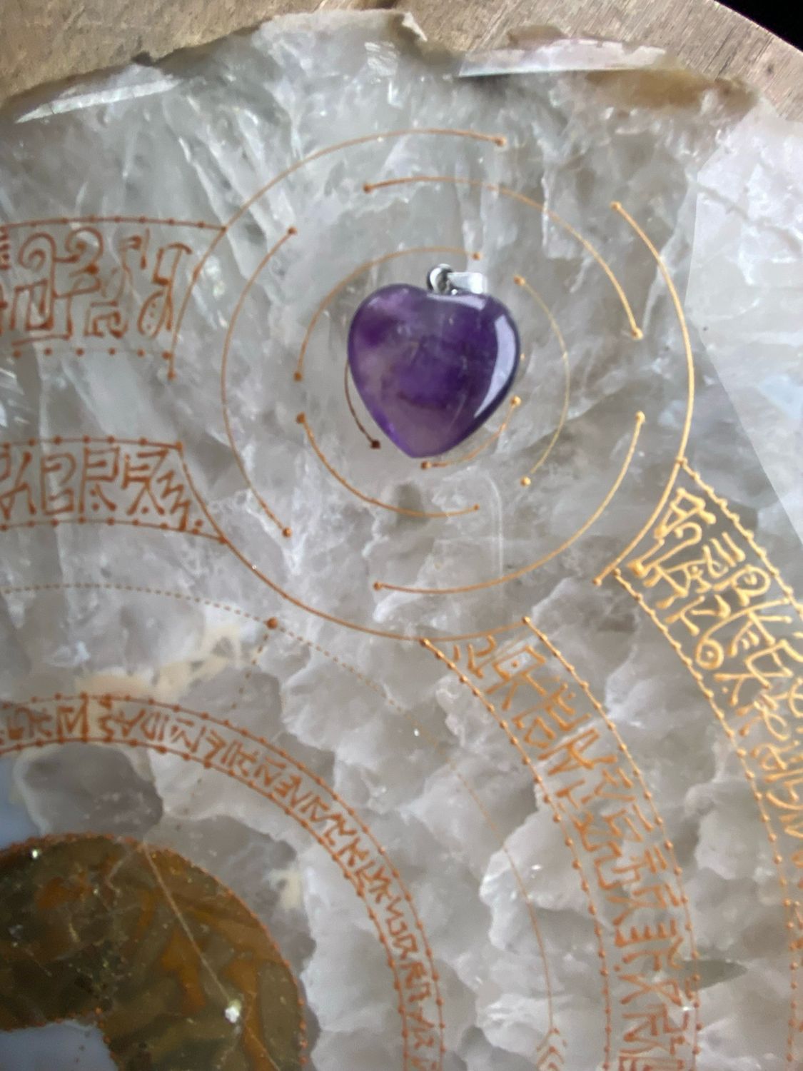 Hanger hartje Amethist