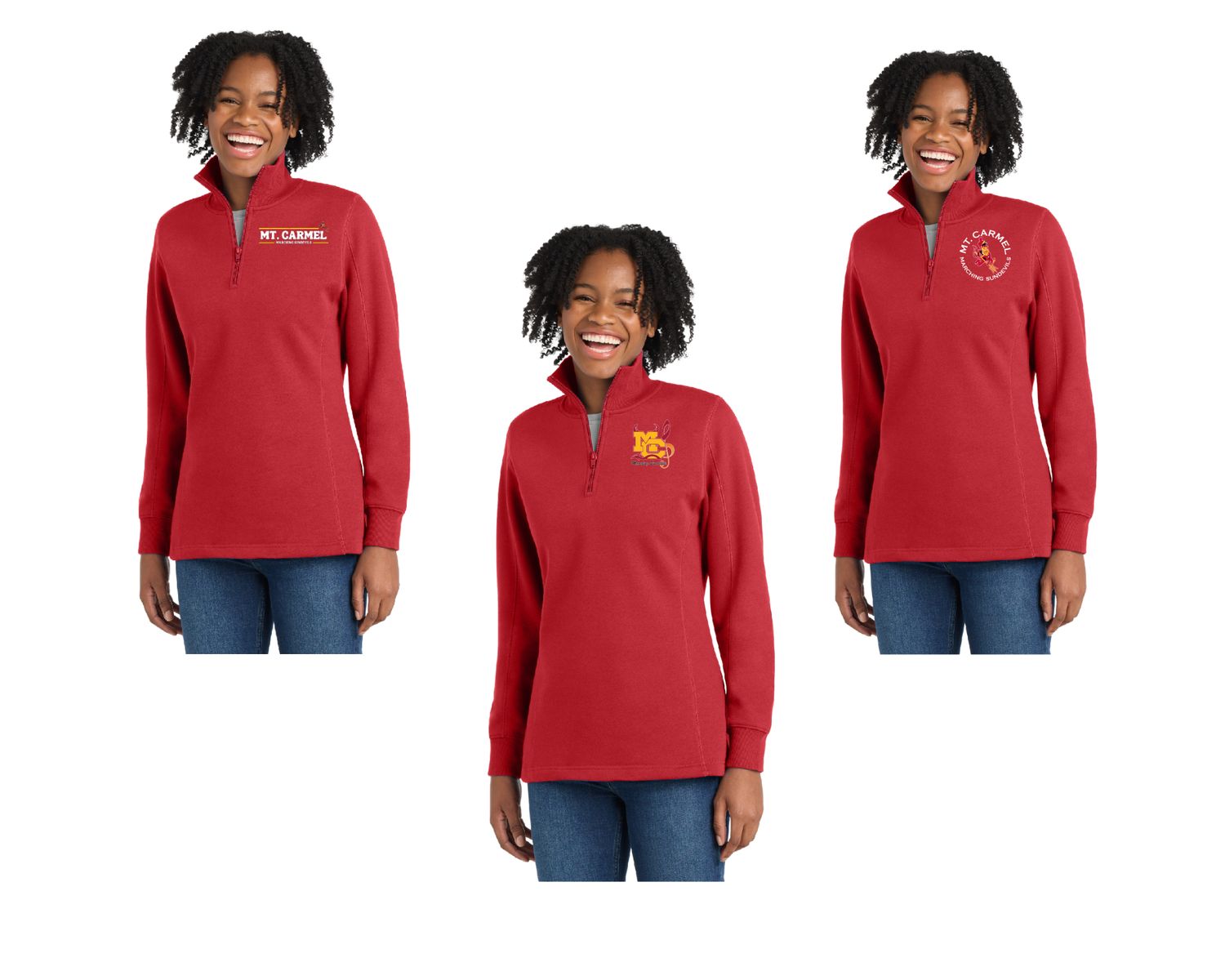 MT. CARMEL MARCHING BAND 1/4 ZIP (LADIES)