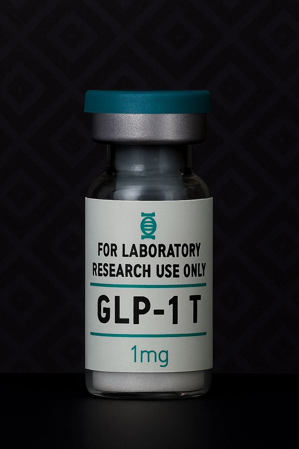 Athletiq Biologic vial of GLP-1 T 5mg, sterile lyophilized peptide labeled for research use only