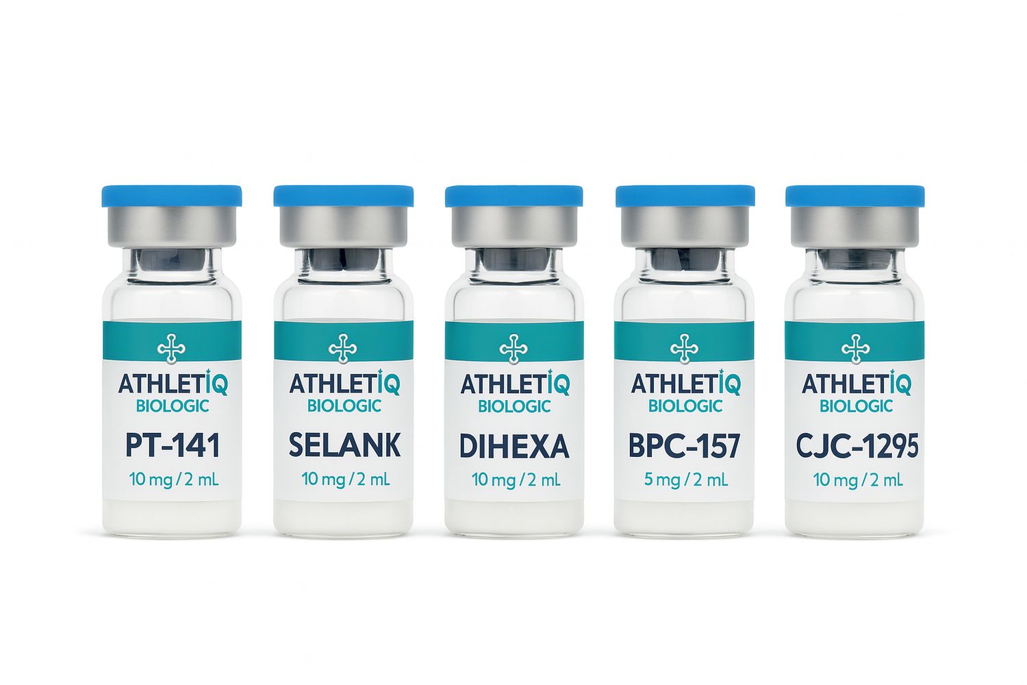 Athletiq Biologic Endocrin Research Bundle with multiple sterile peptide vials labeled for research use only