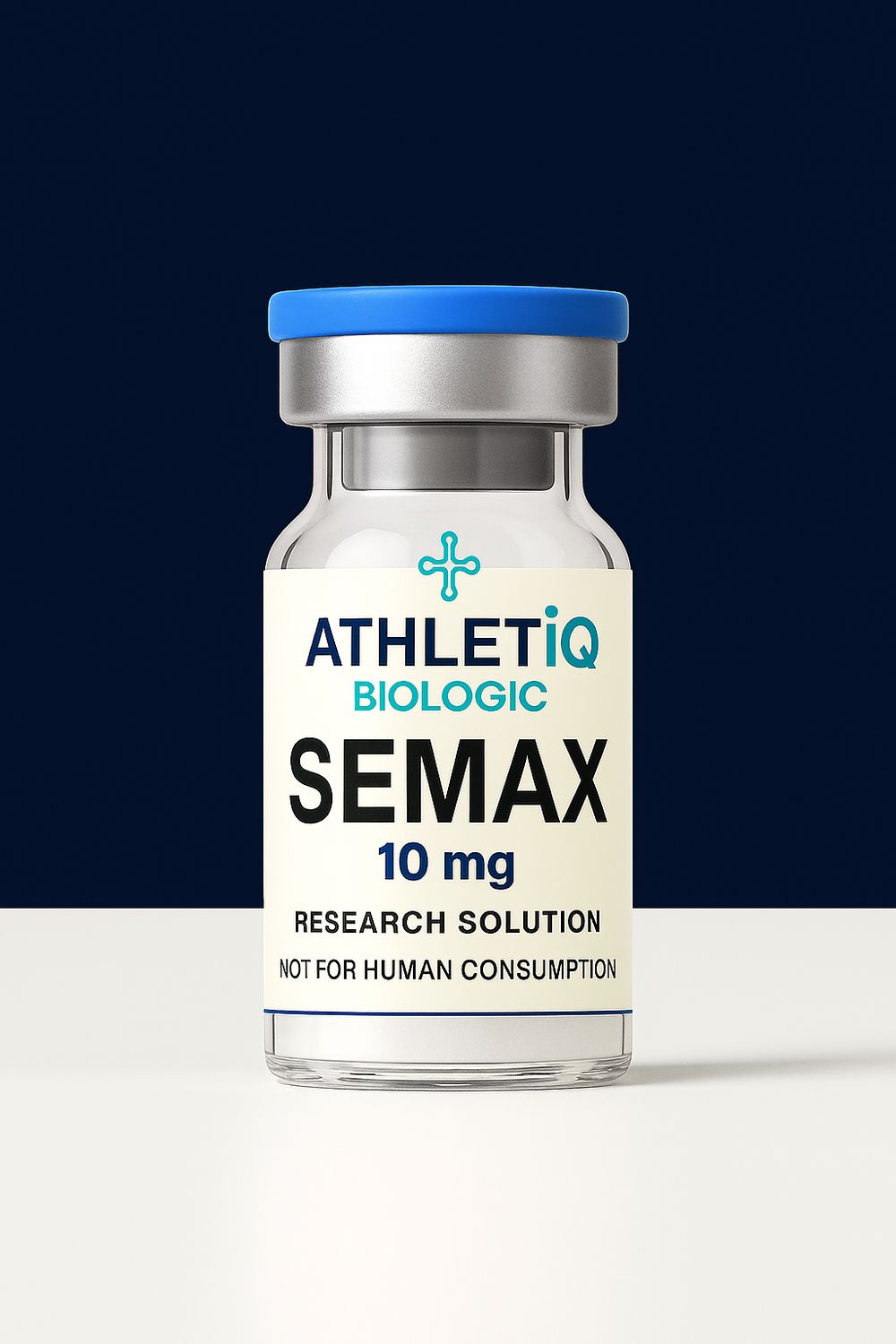 Athletiq Biologic vial of Semax 10mg, sterile lyophilized peptide labeled for research use only