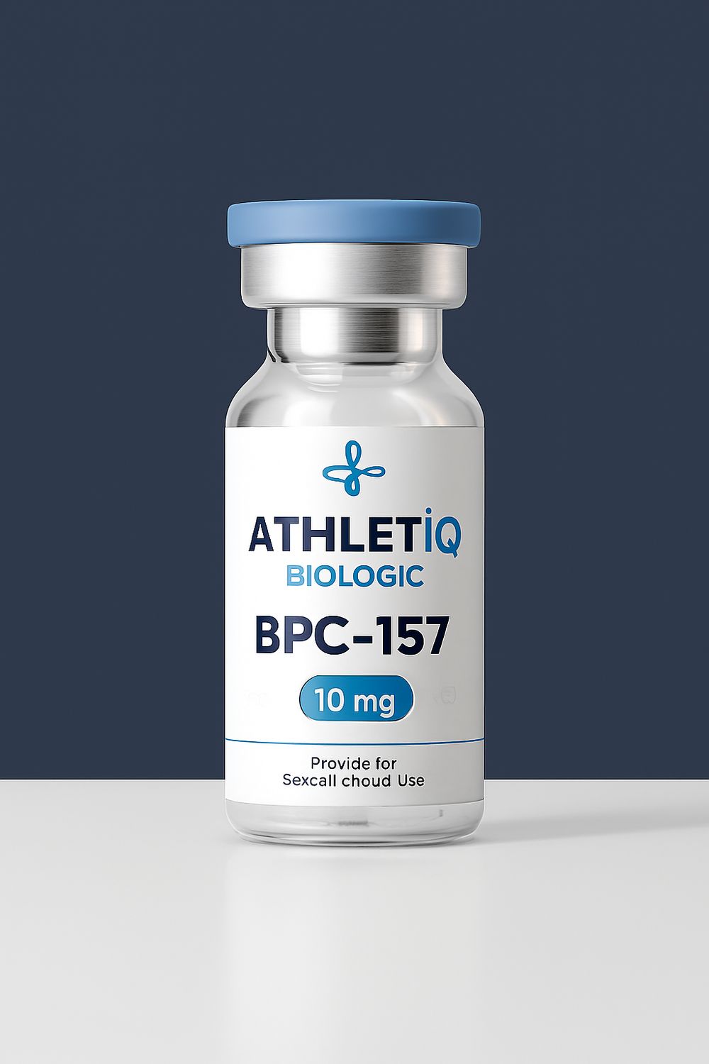 Athletiq Biologic vial of BPC-157 5mg, sterile lyophilized peptide labeled for research use only