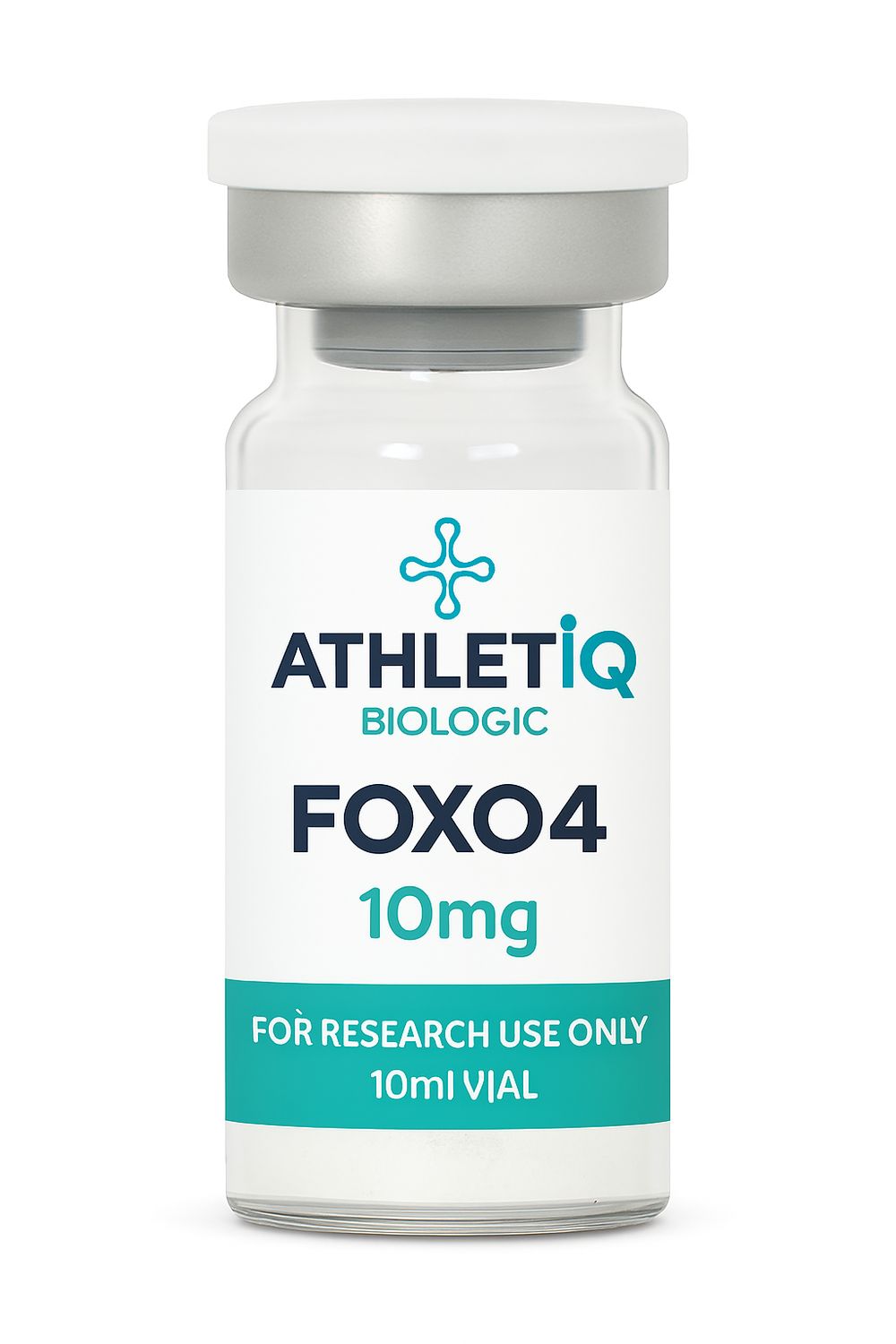 Athletiq Biologic vial of FOXO4-DRI 10mg, sterile lyophilized peptide labeled for research use only