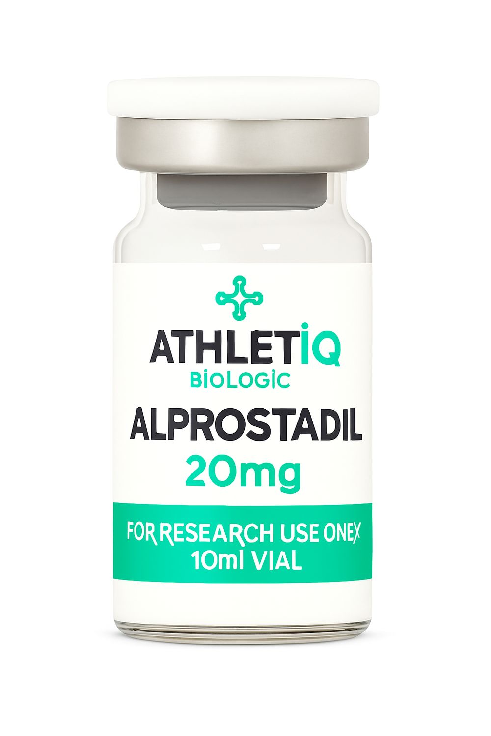 Athletiq Biologic vial of Alprostadil 5mg, sterile lyophilized peptide labeled for research use only