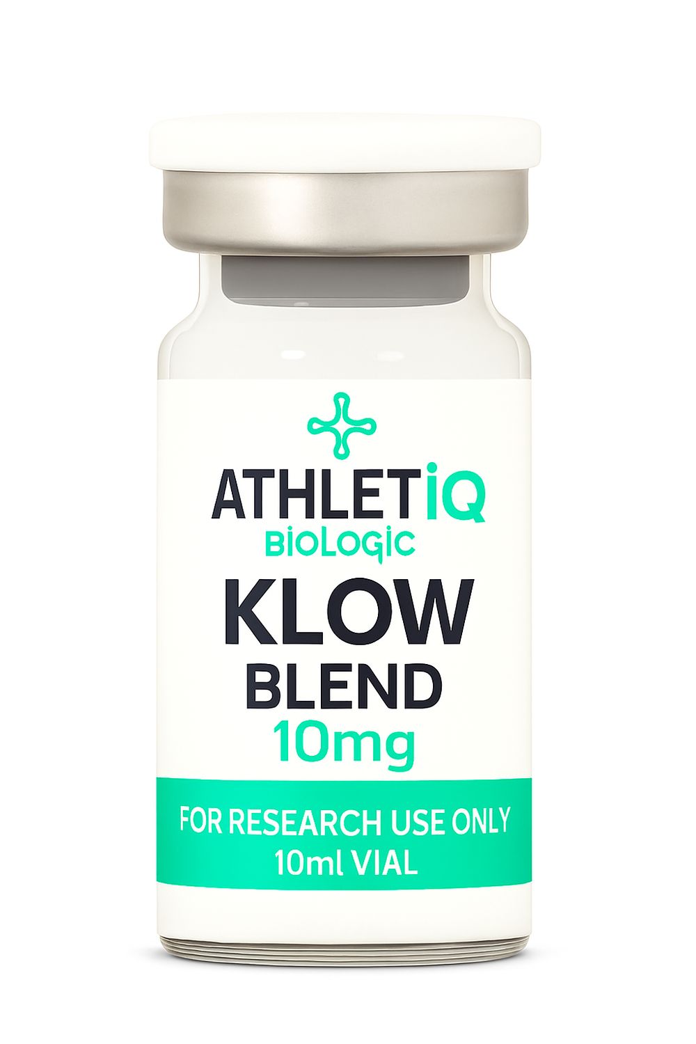Athletiq Biologic vial of KLOW Blend 80mg, sterile lyophilized peptide labeled for research use only