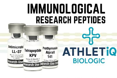 Athletiq Biologic Immunological Research Peptides category with sterile lyophilized vials labeled for research use only