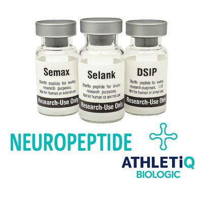 Athletiq Biologic Neuropeptide Research category with sterile lyophilized vials labeled for research use only