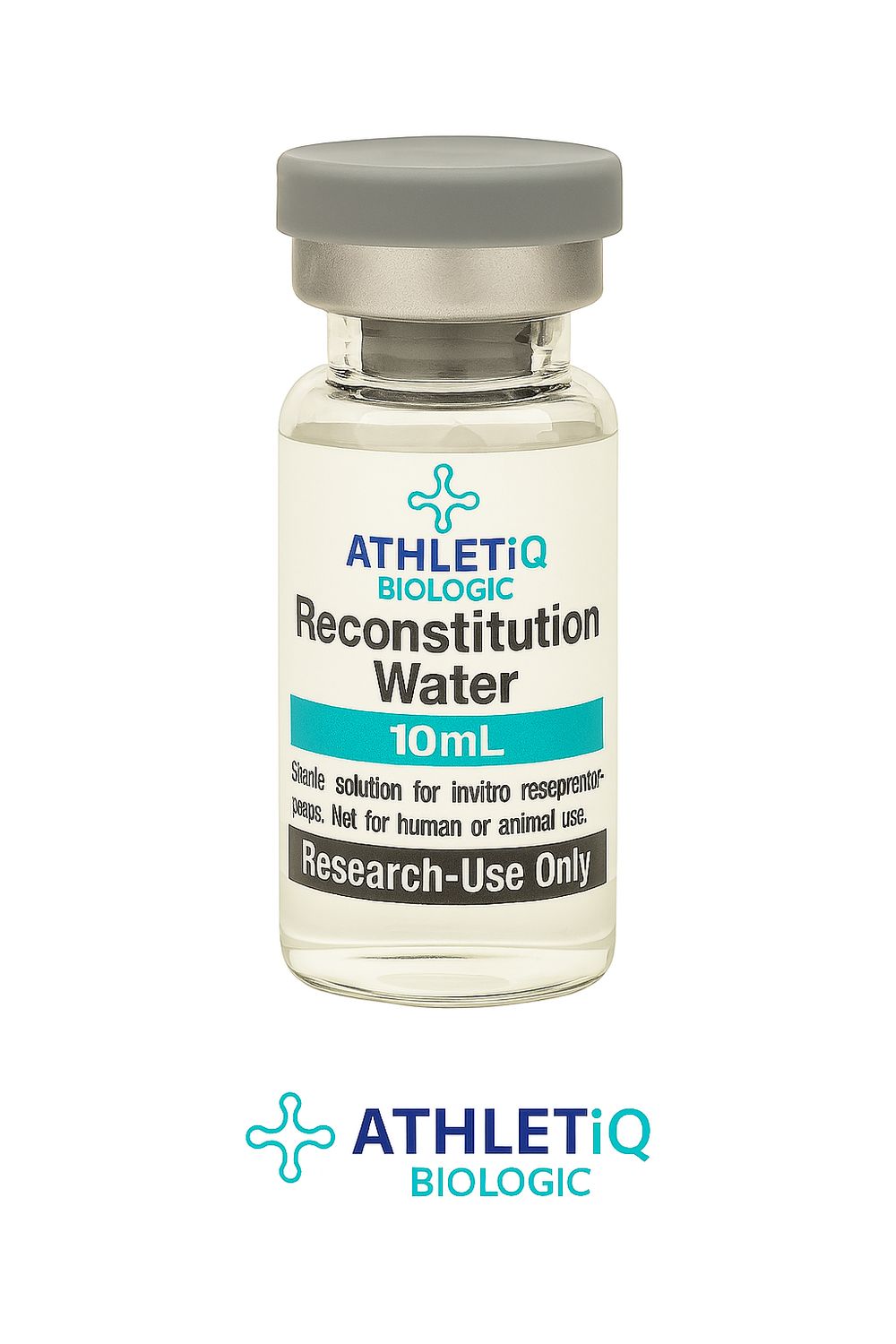 Athletiq Biologic sterile Reconstitution Water 10mL vial, labeled for research use only