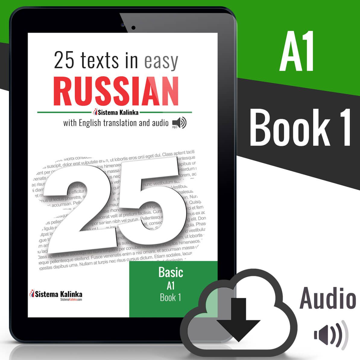 25 texts in easy Russian+audio: Level A1 - Book 1 (ebook)