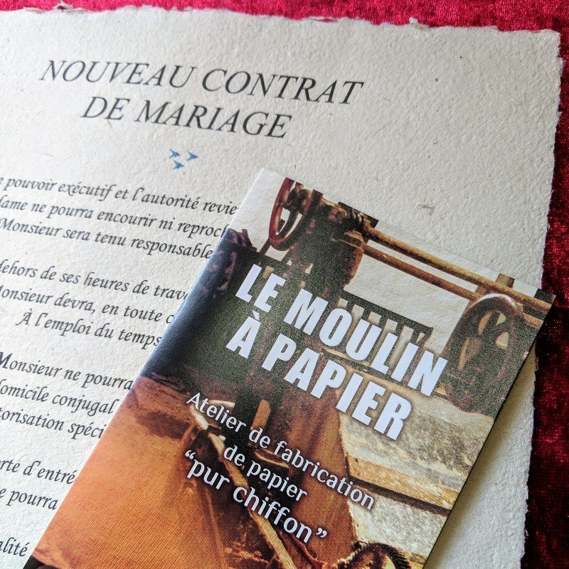 Nouveau contrat de mariage - Moulin à Papier de Sainte-Suzanne