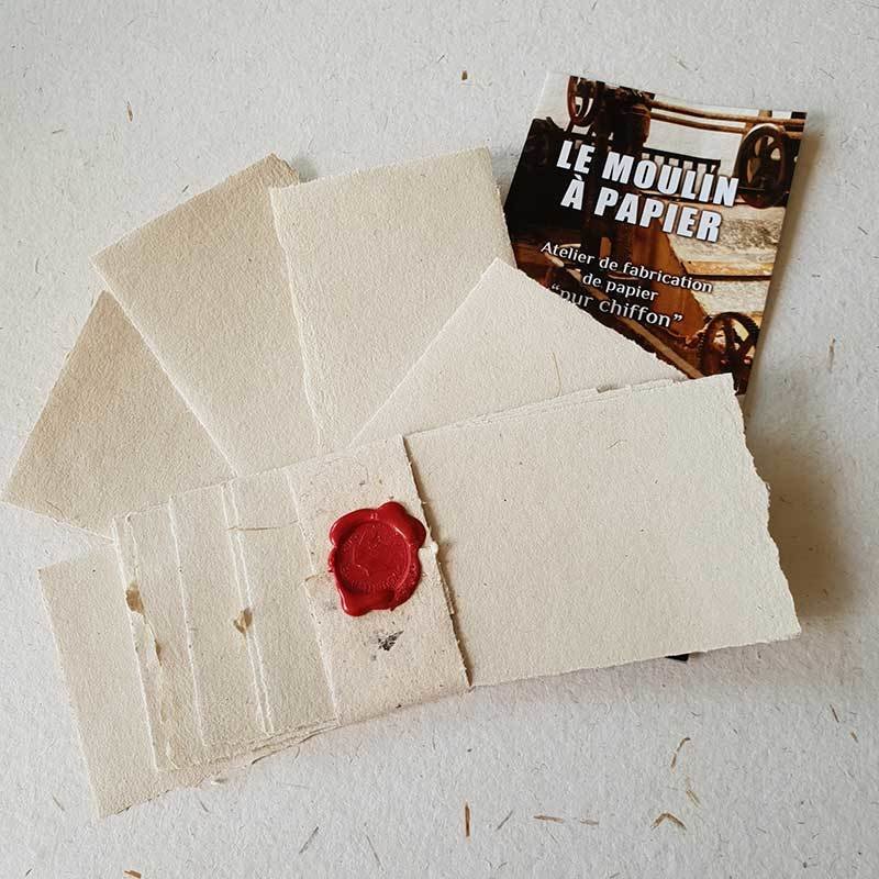 Lot 20 cartes de visite | Papier Pur Chiffon | Moulin de Sainte-Suzanne