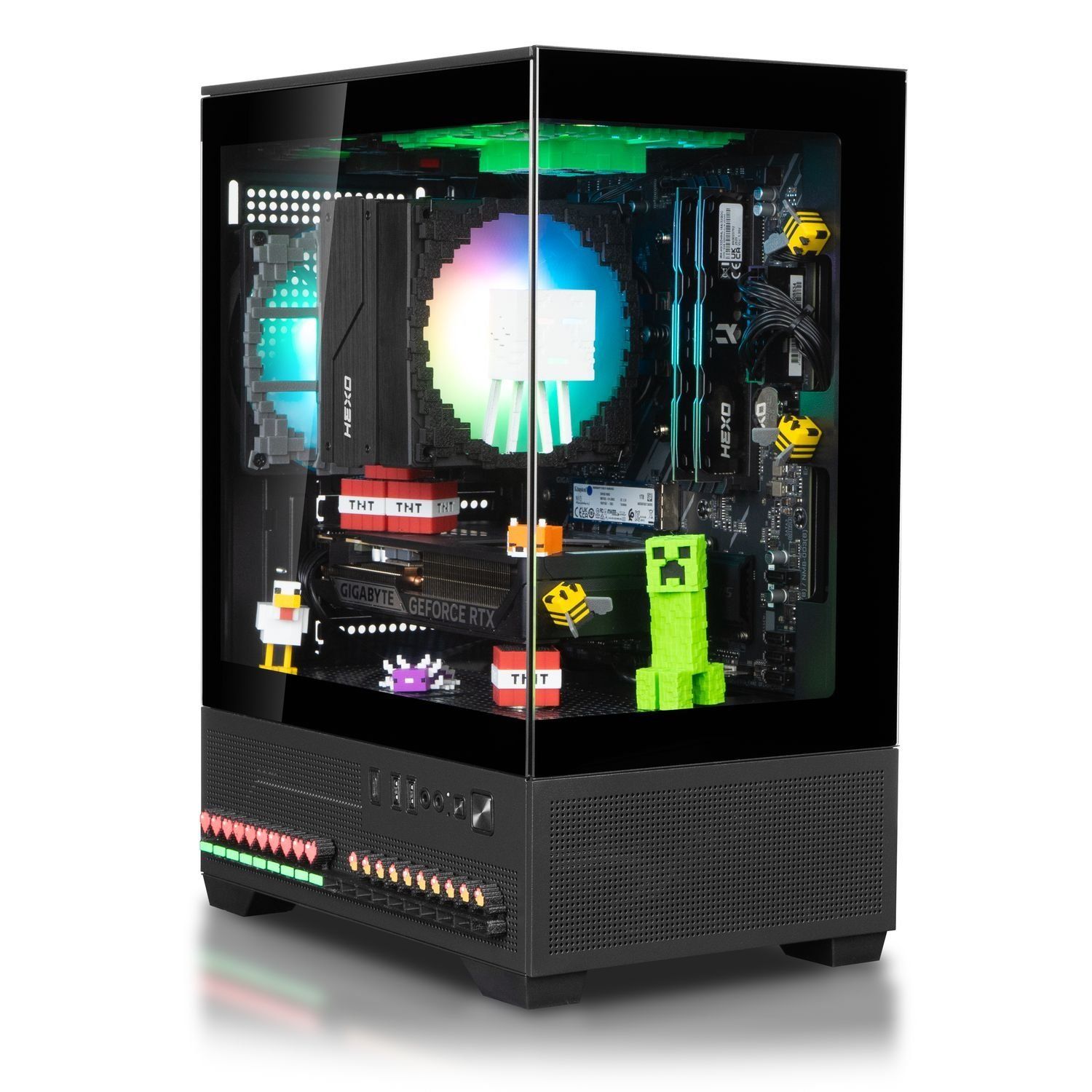 Computer HEXO SpecialPart Minecraft Cobblestone (EVSP-MC5600N5060-D432S1TBK) Schwarz / AMD Ryzen 5 5600 (3,5-4,4), 6 Kerne / RTX 5060 / 32 GB (DDR4) / 1024 GB (SSD)