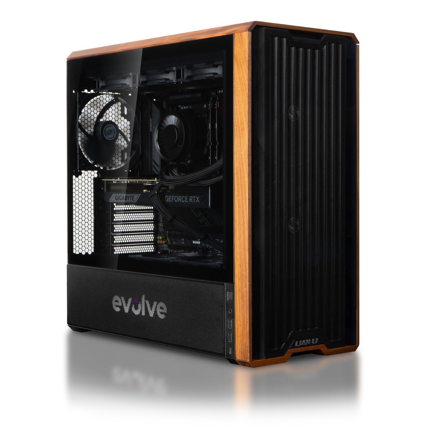 PC für Design EVOLVE FrameMaster Pro H (EVFM-PHR980X3DN507T-D564S2TBK) Schwarz / AMD Ryzen 7 9800X3D (4,7–5,2 GHz), 8 Kerne / RTX 5070 Ti / 64 GB (DDR5) / 2048 GB (SSD)