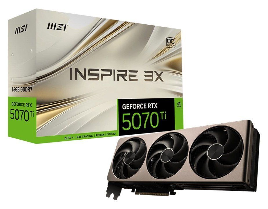 Grafikkarte MSI GeForce RTX 5070 Ti INSPIRE 3X OC 16384 MB (RTX 5070 Ti 16G INSPIRE 3X OC)