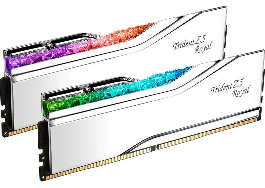 G.Skill DDR5 64 GB (2x32 GB) 6400 MHz Trident Z5 Royal Silver (F5-6400J3239G32GX2-TR5S)