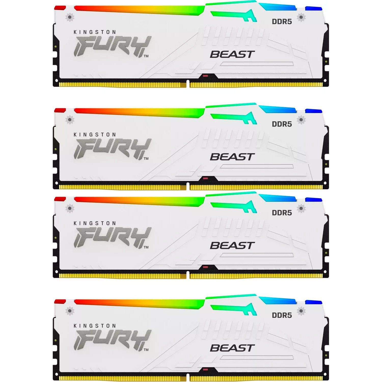 Kingston DDR5 128GB (4x32GB) 5600Mhz FURY Beast RGB White (KF556C40BWAK4-128)