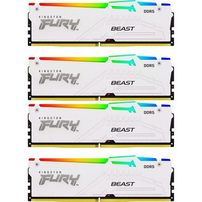 Kingston DDR5 128GB (4x32GB) 5600Mhz FURY Beast RGB White (KF556C40BWAK4-128)