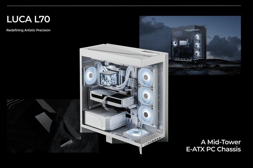 TRYX Luca L70 Tempered Glass Gehäuse ohne Netzteil (C-L700N-NN0H-G0W) Weiß