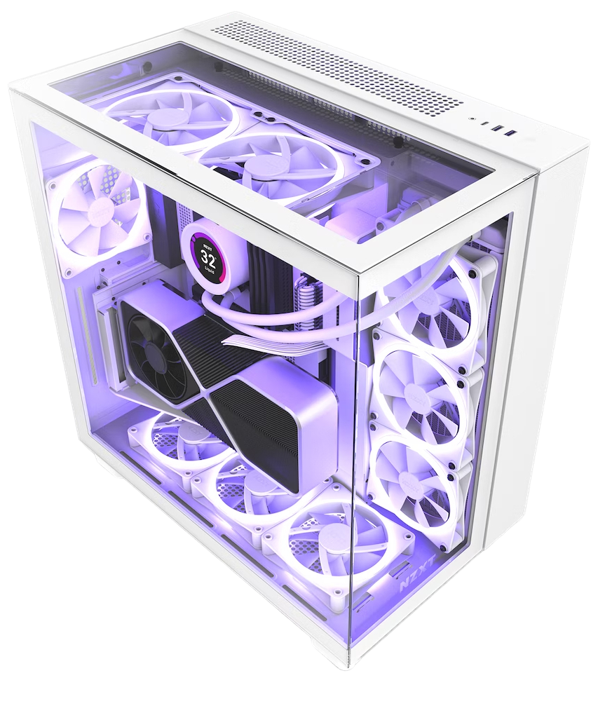 NZXT H9 Elite Tempered Glass Gehäuse ohne Netzteil (CM-H91EW-01) Weiß