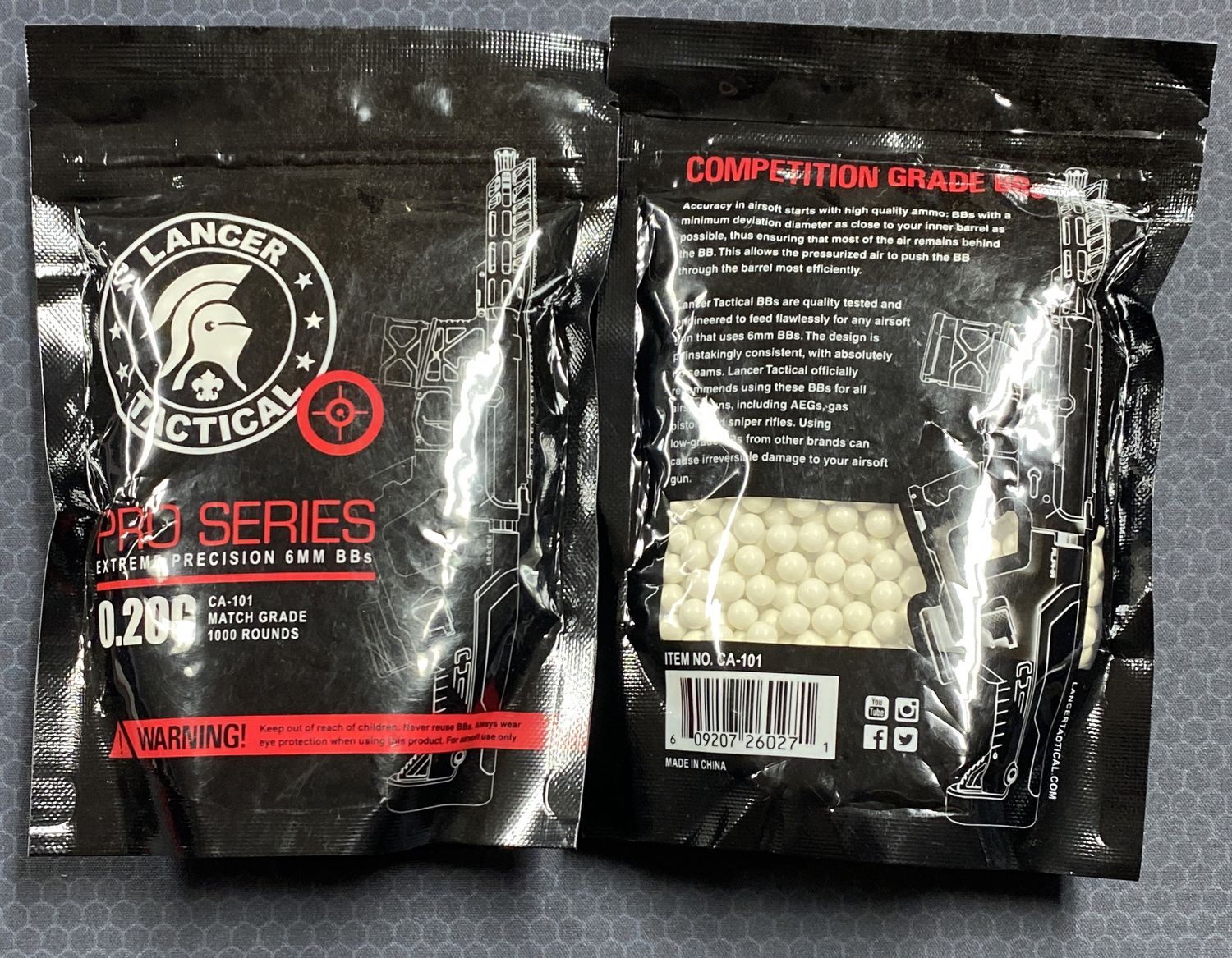 Lancer Tactical Seamless .20g 6mm BBs, 1000rds
