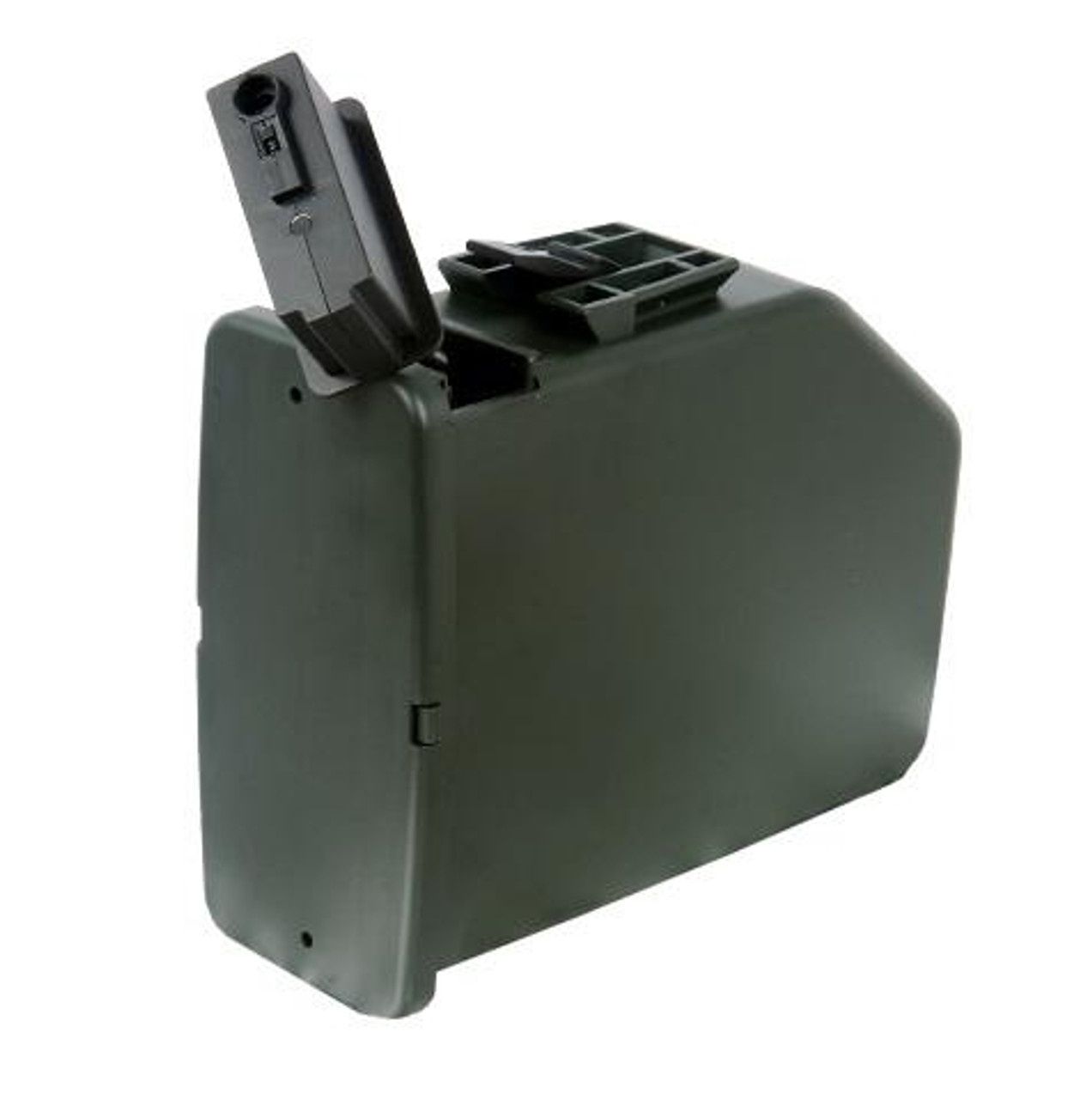 Auto Winding Drum Mag For A&amp;K M249 SAW Airsoft Gun, 2,500rd Capacity