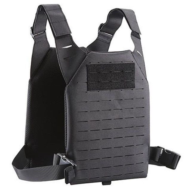 Lancer Tactical Low Profile Laser Cut MOLLE Plate Carrier, Black