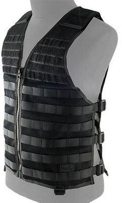 Lancer Tactical Breathable Molle/PALS Adjustable Mesh Vest, Black