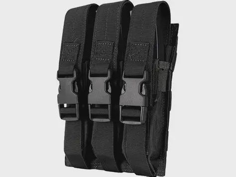 Condor MOLLE Triple MP5 Magazine Pouch, Black