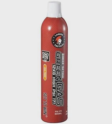 Lancer Tactical 600ml Green Gas Classic, Oil Free, 12kg