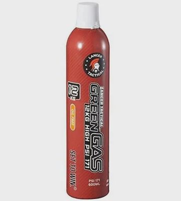 Lancer Tactical 600ml Green Gas Classic, Oil Free, 12kg