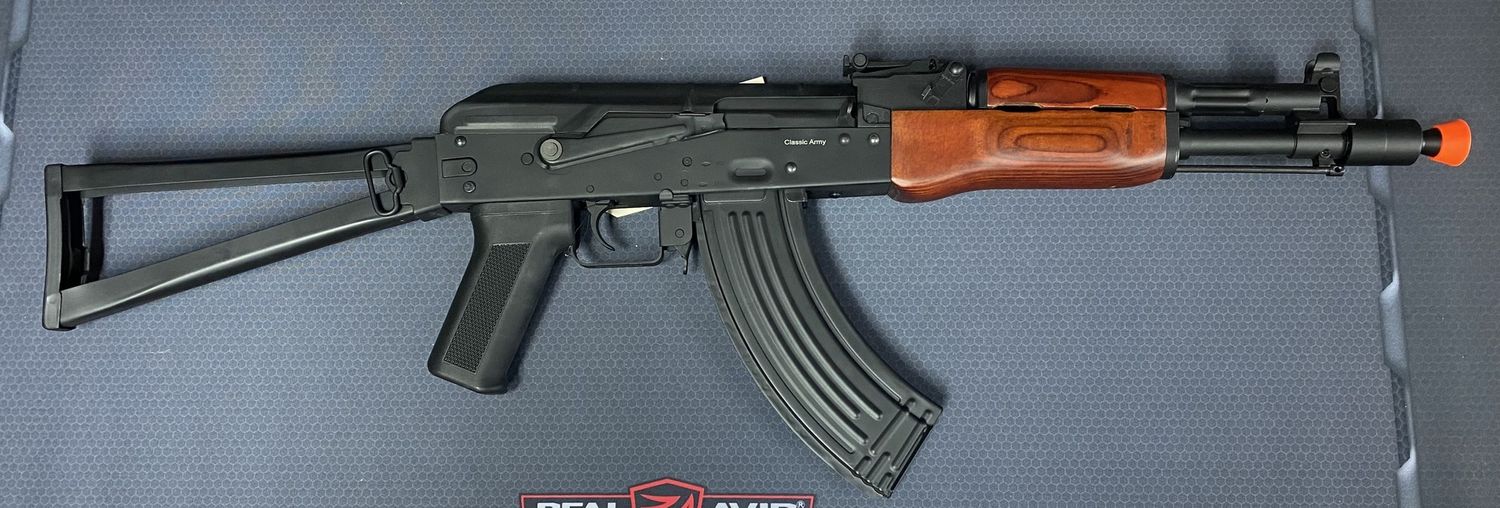 AK105 Full Metal Real Wood Furniture Side Folding Stock + Battery And Charger