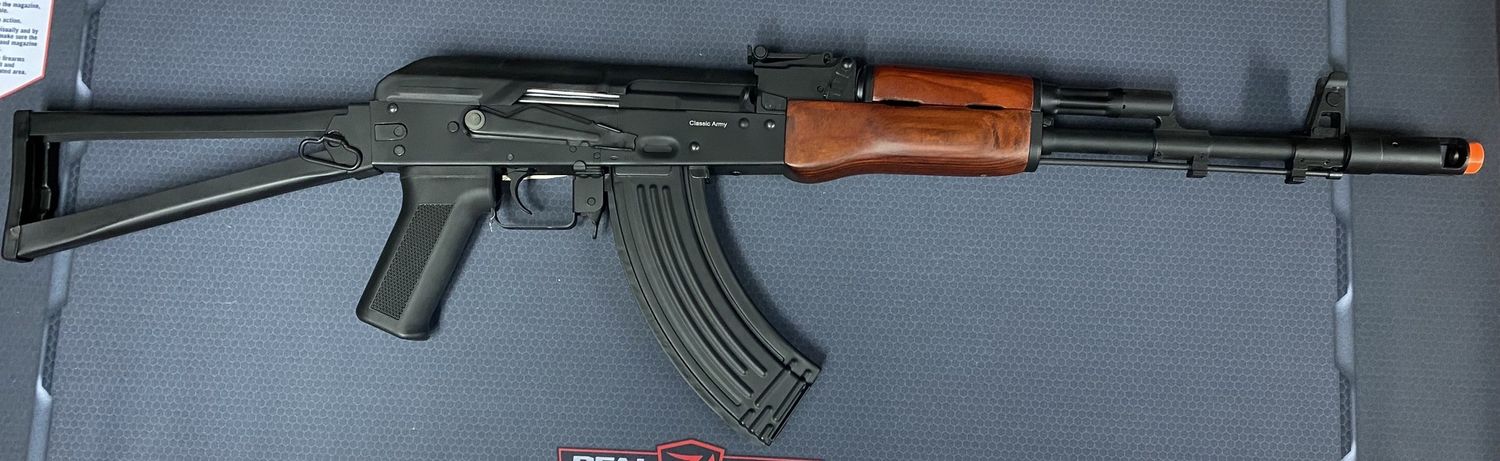 AKS74 Full metal Real Wood furniture side folding Stock + Battery and Charger    CA019M-1
