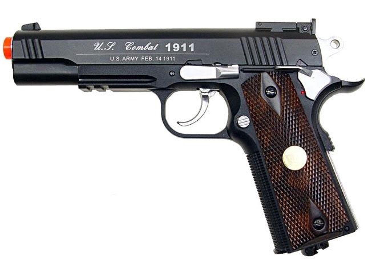 WG Full Metal US Combat 1911 CO2 Airsoft Pistol, Black
